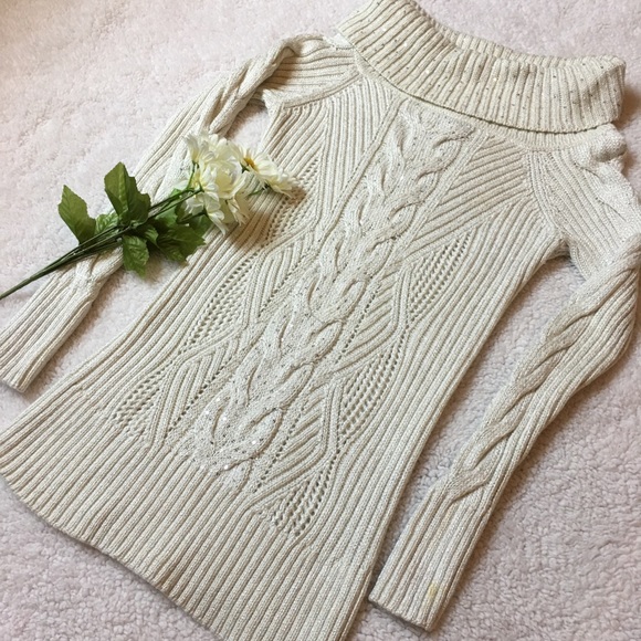 White House Black Market Sweaters - White house black market cowl neck sparkly sweater